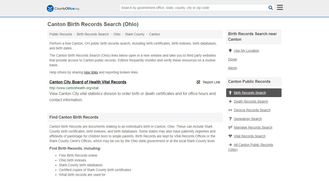 Birth Records Search - Canton, OH (Birth Certificates ...